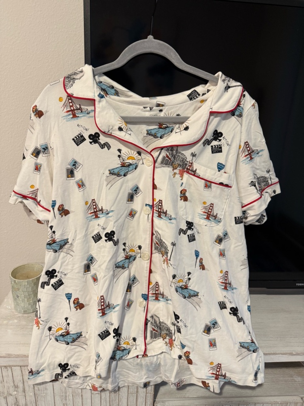 BedHead White Pajama Set - Hollywood Print